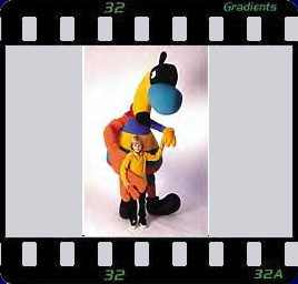 Puppenbau-Twipsy als Grossfigur für die Expo 2000